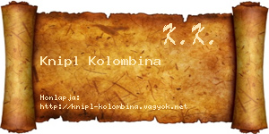 Knipl Kolombina névjegykártya